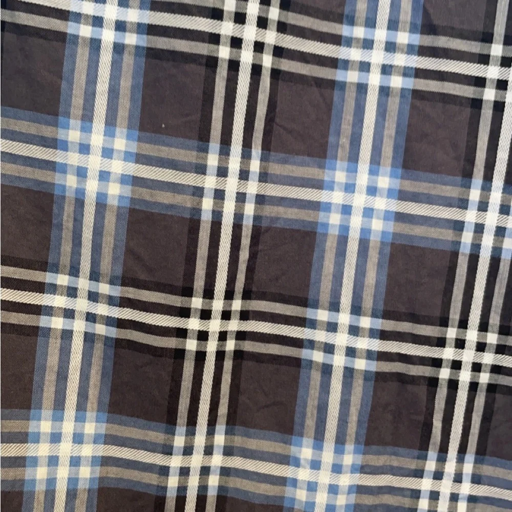 NWOT Perry Ellis blue and gray plaid long sleeve button down XXL - Picture 4 of 5